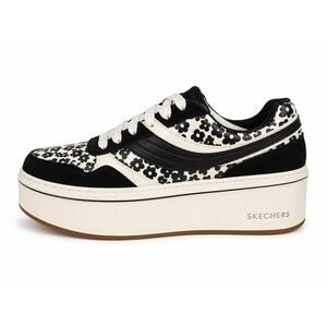 Skechers Womens Size 8 Paloma Daring Daisy Platform Sneakers White Black Floral